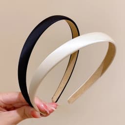 2pc 1.5cm Wide Retro Premium Satin Solid Hairbands Headbands for Women Girl Vintage for Party Gift Korean Hair Bands Accessories