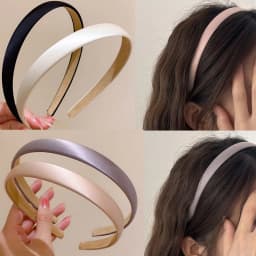 2pc 1.5cm Wide Retro Premium Satin Solid Hairbands Headbands for Women Girl Vintage for Party Gift Korean Hair Bands Accessories
