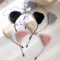 Plush Cat Ears Headband for Women Cartoon Plush Hair Band Anime Cosplay Cute Face Wash Hairband Headware Girls Hair Accessories