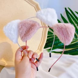 Plush Cat Ears Headband for Women Cartoon Plush Hair Band Anime Cosplay Cute Face Wash Hairband Headware Girls Hair Accessories