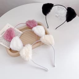 Plush Cat Ears Headband for Women Cartoon Plush Hair Band Anime Cosplay Cute Face Wash Hairband Headware Girls Hair Accessories