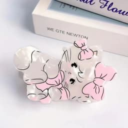 1pc Cartoon Sweet Acrylic Medium Pink Bow Cat Hair Claw, Cute Animal Hair Clip, Daily Ponytail Clip Hair Accessory