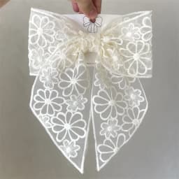 Embroidery Lace Bow Hair Clips For Women Girls Sweet French Hair Barrette Accessoires