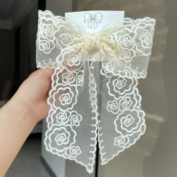 Embroidery Lace Bow Hair Clips For Women Girls Sweet French Hair Barrette Accessoires