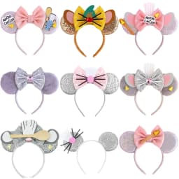 Disney Ratatouille Remy Mouse Ear Headband for Adults Grey Plush Mickey Mouse Ears Hairbands Women Chef Hat Bow Hair Accessories