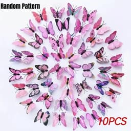 10Pcs Hair Accessories Butterfly Hair Clips PVC Simulation 3D Butterfly Hairpin Mixed Color Girls Cute Barrette Party Decoration
