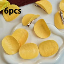 2/4/6Pcs Funny Hair Clips Simulated Potato Chip Hairpin Creative Cute Students Duck Bill Clip Side Clip Hair Accessories 2025