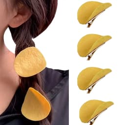 2/4/6Pcs Funny Hair Clips Simulated Potato Chip Hairpin Creative Cute Students Duck Bill Clip Side Clip Hair Accessories 2025