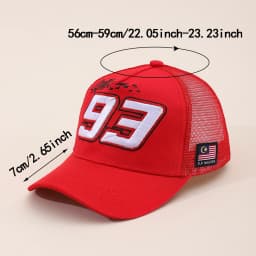 Summer Hat Motorcycle 93 Embroidered Baseball Hat Men's Off road Cycling Racing Hat Outdoor Breathable Sunshade Mesh Truck Hat