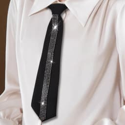 Elegant Black Rhinestone Lazy Tie Adjustable Neck Ties for Women Perfect for Casual & Business Shirt Bowtie Accessories