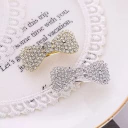The new bow hairpin with diamond-encrusted edge clip Beautiful rhinrhine-spring clip BB clip is suitable for everyday wear