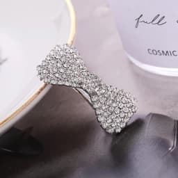 The new bow hairpin with diamond-encrusted edge clip Beautiful rhinrhine-spring clip BB clip is suitable for everyday wear