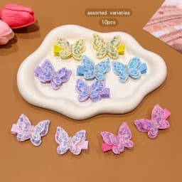 10 colorful random butterfly hair clips, sweet and cute clip headwear