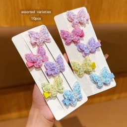 10 colorful random butterfly hair clips, sweet and cute clip headwear