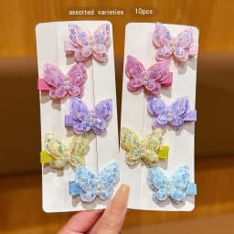 10 colorful random butterfly hair clips, sweet and cute clip headwear