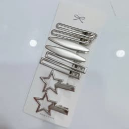 Silver Metal Hairpins for Women Girls Star Hair Clip Multiple Styles Seamless Duckbill Clip Girls Hair Accessoires