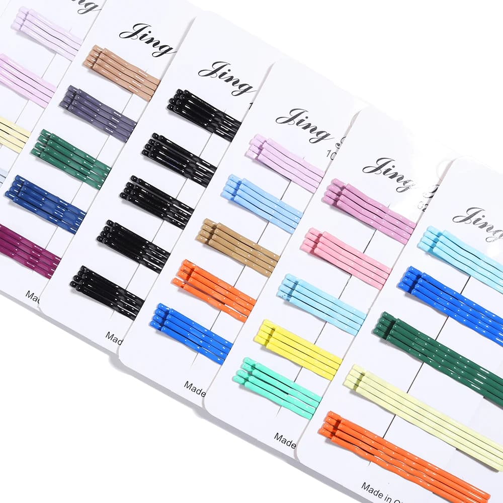20pcs/lot Colorful Hairpins Metal U-Shaped Hair Clips 6cm Wave Bobby Pins Hairgrip For DIY Women Hair Styling Accessories