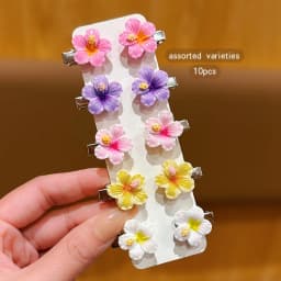10 colorful random sweet floral hair clips suitable for daily use as hair accessories