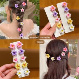 10 colorful random sweet floral hair clips suitable for daily use as hair accessories