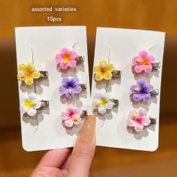 10 colorful random sweet floral hair clips suitable for daily use as hair accessories
