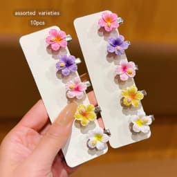 10 colorful random sweet floral hair clips suitable for daily use as hair accessories