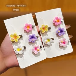 10 colorful random sweet floral hair clips suitable for daily use as hair accessories