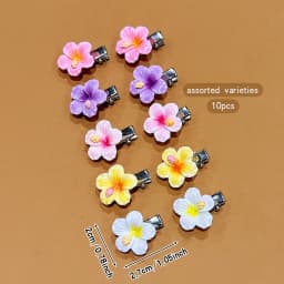 10 colorful random sweet floral hair clips suitable for daily use as hair accessories