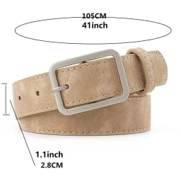 Summer Women's Retro Frosted Belt, Silver Square Needle, Versatile, Trendy, Fashionable, Personalized Decorative Waist