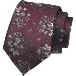 2025 Luxury Silk Neckties For Men Red Brown Flower Neck Ties 7cm Casual Neckwear Suit Accessories Wedding Skinny Tie Cravat Gift