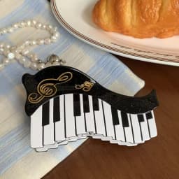 1pc French Literary Female Musical Instrument Grab Clip, Cello Guitar Piano Acetate Splicing Grab Clip, Creative Hair Accessory