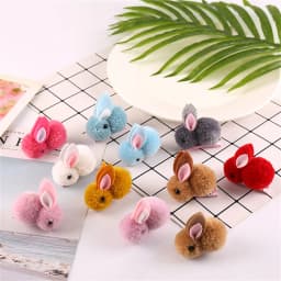 Cute Plush Rabbit Hair Clip Children's Catoon Animal Hairpins Girls Baby Sweet Winter Hair Accessories Headwear Barrettes