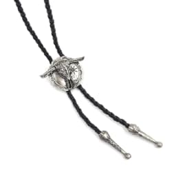 Men's Western Vintage Bolo Tie Cow Skull Design Black Leather Rope Cowboy Necktie with Bull Head Pendant Jewelry Gift Unisex