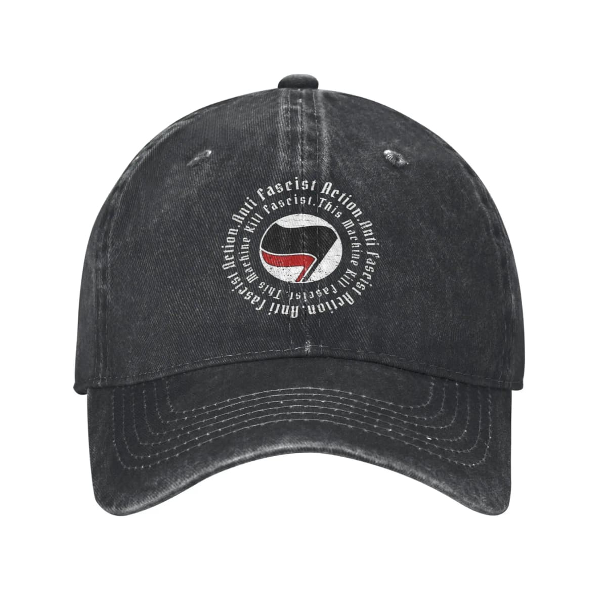 Washed Baseball Cap Antifa Symbol Anti Fascist Summer Hip Hop Hats For Unisex Men Communist Flag Tennis Skate Sun Baseball Caps
