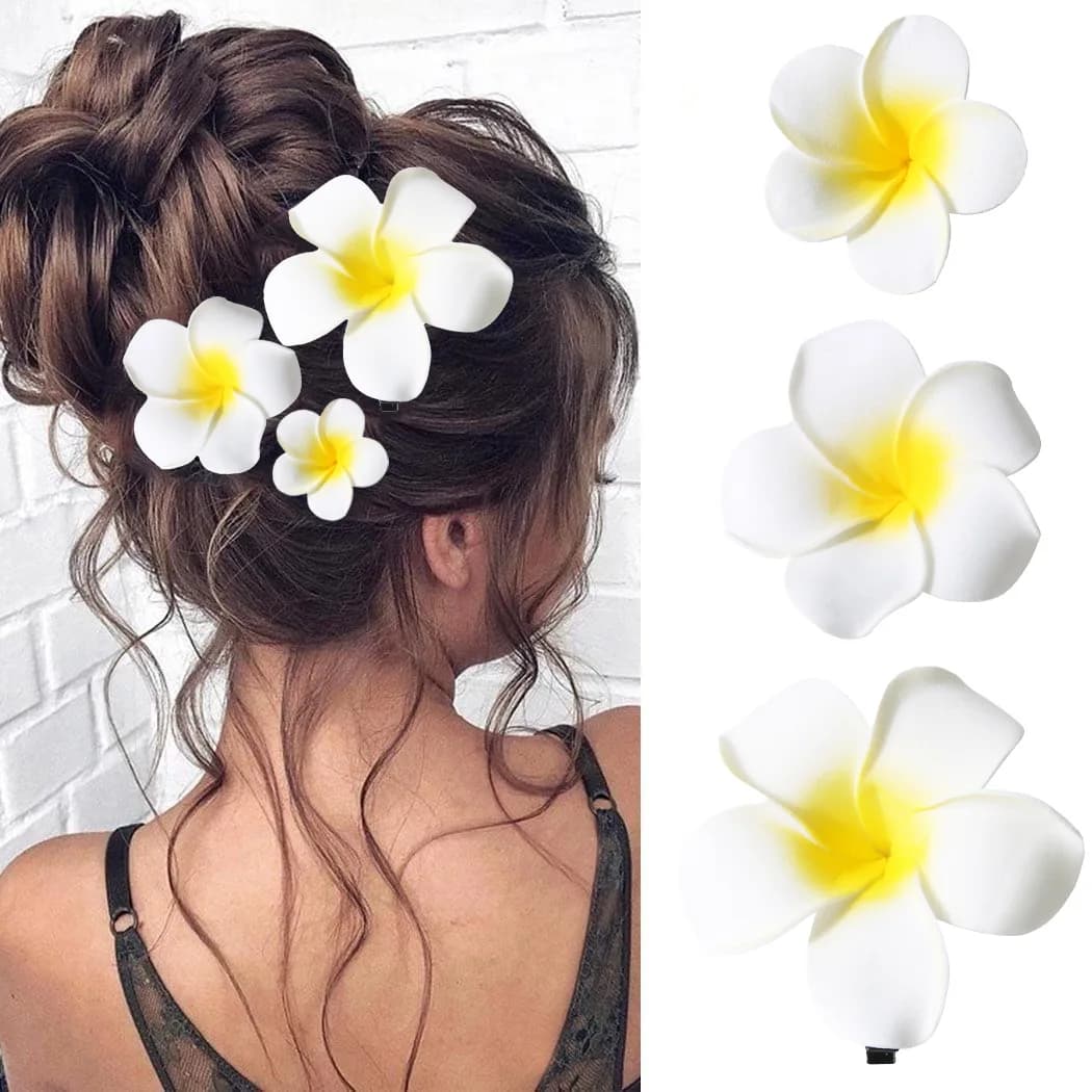 3pcs/10pcs Set Plumeria Hair Clip for Women Fashion Flower Duckbill Clip Cute Girls Side Clip Hair Accessories