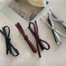 Fashion Pu Leather Bow Bangs Hair Clip For Women