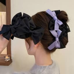 Girl's New Claw Clips Korean Version Sweet Style French Style Bow Hair Clips Women's Claw Clips Large Shark Clip Kawaii Headwear