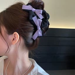 Girl's New Claw Clips Korean Version Sweet Style French Style Bow Hair Clips Women's Claw Clips Large Shark Clip Kawaii Headwear