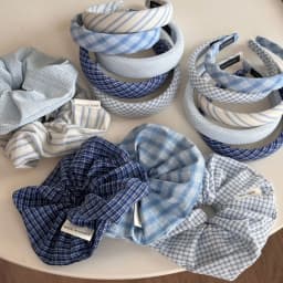 Womens Headband Fresh Cute Blue Checkered Sponge High Skull Top Hairpin New Hair Accessory For Kawaii Girl Funny Simple Headband