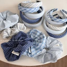 Womens Headband Fresh Cute Blue Checkered Sponge High Skull Top Hairpin New Hair Accessory For Kawaii Girl Funny Simple Headband