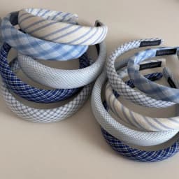 Womens Headband Fresh Cute Blue Checkered Sponge High Skull Top Hairpin New Hair Accessory For Kawaii Girl Funny Simple Headband