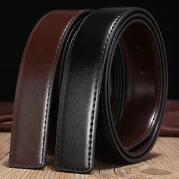 Adjustable Multi Size Pin Buckle Belt Brown Black Double Sided No Belt Loop Fashion Accessory