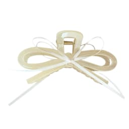 2025 New Acrylic Hair Claw Ribbon Bow Transparent Shark Gripper For Women Girls Summer Outdoor Simple Hair Accessories 12cm