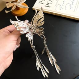 Chinese Style Butterfly Flowing Tassel Hairpin Folk Retro Ponytail Clip Female Elegant 