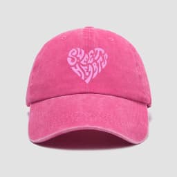 Pink heart-shaped letter printed baseball cap, versatile for daily use, sweet girl's hat, outdoor sun protection and shading