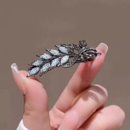 High-end Black Rhinestone Wheat Hair Clip Side Clip Alloy Exquisite Bangs Clip Duckbill Clip Women's Fashion Hair Accessories