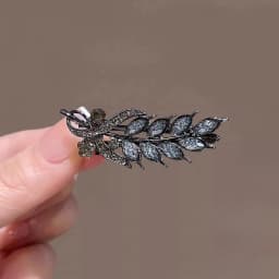 High-end Black Rhinestone Wheat Hair Clip Side Clip Alloy Exquisite Bangs Clip Duckbill Clip Women's Fashion Hair Accessories
