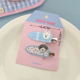 Cute Cartoon Puppy Hair Clips Adorable Sweet Pet Dog Hair Clip Set Trendy Duckbill Clips Hair Accessories for Women Girls