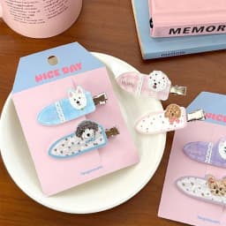 Cute Cartoon Puppy Hair Clips Adorable Sweet Pet Dog Hair Clip Set Trendy Duckbill Clips Hair Accessories for Women Girls