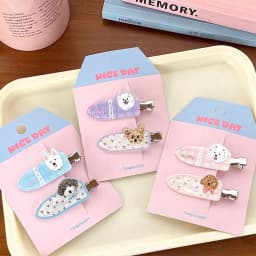 Cute Cartoon Puppy Hair Clips Adorable Sweet Pet Dog Hair Clip Set Trendy Duckbill Clips Hair Accessories for Women Girls