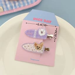 Cute Cartoon Puppy Hair Clips Adorable Sweet Pet Dog Hair Clip Set Trendy Duckbill Clips Hair Accessories for Women Girls
